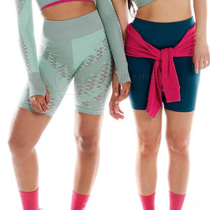 Pantalones cortos de gimnasio elásticos de cintura alta para mujer 2023 Logo elástico Yoga Booty Tie Dye Decor Washed Technics pantalones cortos deportivos al por mayor - Product Image 6