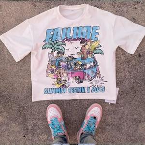 Factory Manufactured High Quality 100% Cotton Custom Logo Screen Printed 250 GSM <b>Crop</b> Boxy <b>Fit</b> <b>T</b>-<b>Shirt</b> - Product Image 6