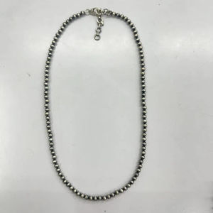 Venta caliente estilo Vintage cuentas de Navajo naturales joyería/collar hecho a mano de plata esterlina, collar de cuentas de plata de Navajo de 6 mm - Product Image 1
