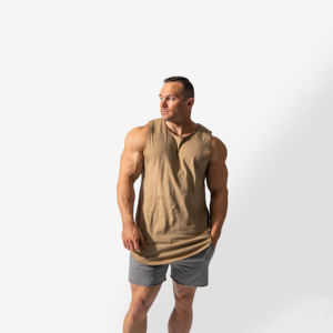 Venta al por mayor de fábrica de los hombres de verano Muscle Fit 100% algodón camiseta sin mangas con logotipo personalizado camiseta sin mangas de entrenamiento - Product Image 5