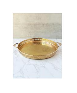 Bandeja de Servir Clásica de Latón con Detalles Elegantes, Personalizable para Ramadán, Bodas y Uso Diario - Product Image 1