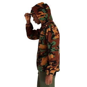 Sweat à capuche en velours côtelé de camouflage conçu sur mesure coupe régulière hiver vêtements de rue poche kangourou sweat à capuche brodé perlé numérique - Product Image 4