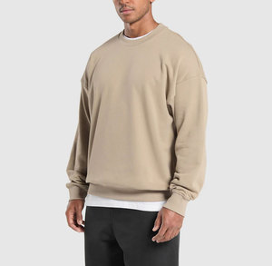 Sudadera de lana RTS para hombre 80% Algodón 20% poliéster básico cuello redondo manga larga pulóver invierno Casual OEM logotipo personalizado - Product Image 3