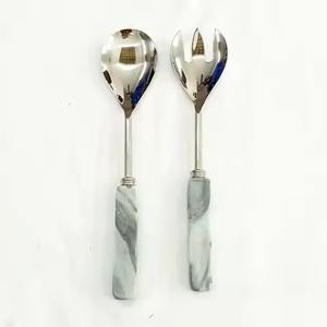 Juego de Cubiertos para Ensalada con Diseño de Hoja de Oro Antiguo, Juego de Cubiertos para Ensalada con Mango Chapado en Oro, Nuevos Servidores de Ensalada que Incluyen Cuchara y Tenedor - Product Image 6