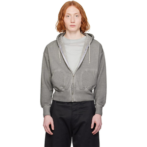 OEM personalizado caído hombros francés Terry cremallera completa hombres Sun Fade sudaderas con capucha - Product Image 1