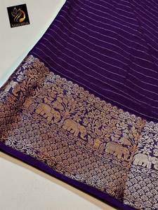 ผ้าส่าหรีผ้าไหมสีสดใสเสื้อเบลาส์พิมพ์ลาย laheriya ผ้า100% สไตล์ใหม่ - Product Image 3