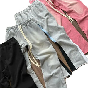 Logo personnalisé Joggers pantalons de survêtement 100% coton polaire lavage à l'acide Baggy empilé Flare pantalons de survêtement pour hommes pantalons lavés 2025 - Product Image 2