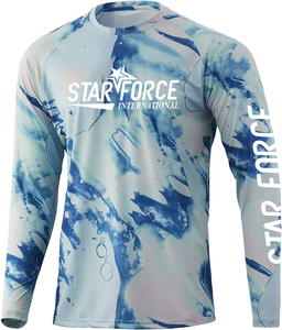 Polos de pêche Polyester séchage rapide pêche à manches longues col chemises vente en gros OEM Sublimation UPF50 Protection solaire hommes - Product Image 3