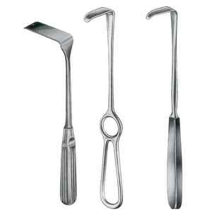 Retractor de heridas manual de 21 cm de acero inoxidable con base de instrumentos quirúrgicos con punta roma Langenbeck Kocher para retracción de heridas - Product Image 1