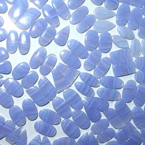 Paire de pierres précieuses en quartz agate dentelle bleue naturelle Cabochon lâche pour la fabrication de boucles d'oreilles en gros tailles personnalisables de qualité AAAAA - Product Image 3