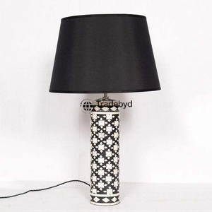 Lampe LED artisanale haut de gamme en os incrusté avec culot E26, alimentation CA, intensité variable, écologique, lampe de table moderne pour la décoration intérieure Tradebyd - Product Image 1