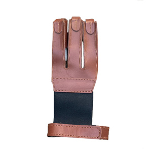 Archery Three Finger <b>Gloves</b> Leather Finger Protection Riding Equestrian <b>Shooting</b> Archery <b>Gloves</b> - Product Image 2