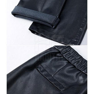 Pantalon en cuir élégant pour femme, coupe slim, en cuir souple, confortable pour les tenues décontractées - Product Image 6