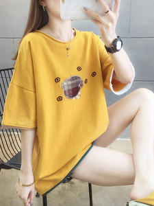 Camiseta Extra Grande para Mujer, 100% Algodón, Manga Corta, Estampado Personalizado, para Chicas, Fabricante Mayorista de Bangladesh - Product Image 2