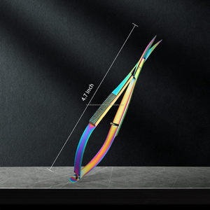 Handmade Stainless Steel Micro Spring Scissors Curved Blade <b>Nail</b> Eyelash <b>Extensions</b> Beauty Tools New Arrival Custom Logo - Product Image 3