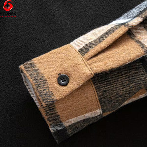 Camisa a cuadros vintage personalizada para hombre, camisa de franela de algodón informal de manga larga con botones para uso diario, precio al por mayor - Product Image 5
