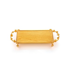 ถาดใส่ขนมหวานทำจากไม้และโลหะทรงสี่เหลี่ยมผืนผ้าถาดใส่ขนมหวาน - Product Image 3