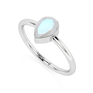 Anillo minimalista de diseñador de Plata de Ley 925, ajuste de bisel de piedra lunar arcoíris Natural, joyería fina hecha a mano para mujer apilable - Product Image 5