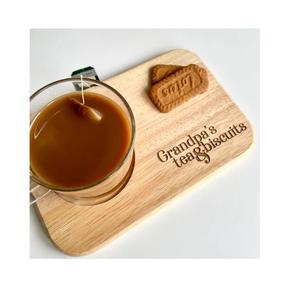 Planche de service personnalisée de manière durable pour thé café biscuits message gravé personnalisé - Product Image 3