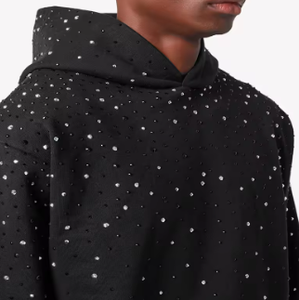 Sweat à capuche personnalisé avec strass 100% coton de luxe Streetwear pull unisexe motif diamant à capuche pour hommes et femmes - Product Image 6
