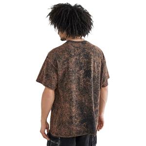 เสื้อยืดผ้าฝ้าย100% โอเวอร์ไซส์สำหรับผู้ชายผ้าคอตตอนซักแบบวินเทจกำหนดได้เอง - Product Image 3