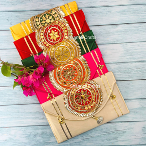 Handmade Fashionable Designer Gota Patti Work Potli <b>Bag</b> Embroidered Envelope Handbags Purses Evening Clutch for Women - Product Image 4