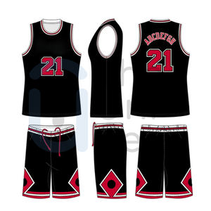 Conjunto de Camiseta y Pantalones Cortos de Baloncesto Personalizables, Transpirables, de Secado Rápido, Uniformes de Baloncesto Unisex para Adultos - Product Image 3