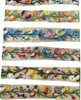 Rubans et lacets brodés à la machine sur mesure avec des paillettes, largeur 25 mm, différents motifs, couleur personnalisée, écologiques, pour chaussures