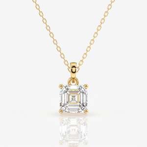 จี้เพชรโมอิสซาไนต์ทรงแอสเชอร์คัทแบบเม็ดเดี่ยว - Product Image 1