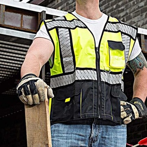 <b>Fluorescent</b> Reflective Vest for Night Work Polyester Material for Road Construction Crews Enhanced Visibility and Safety - Product Image 3