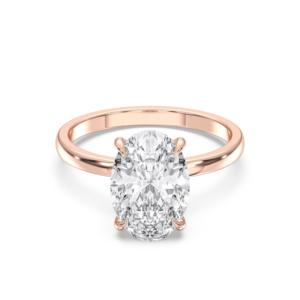 Anillo de compromiso de diamante de corte ovalado de moissanita de 4,00 quilates de quilates hecho en oro sólido de 10K,14K,18K - Product Image 1