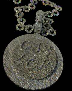 Pendentif personnalisable en forme de dessin animé en argent sterling 925 pour hommes 3Ct Princess Cut Moissanite avec Channel Set Hip Hop Style Charm - Product Image 5