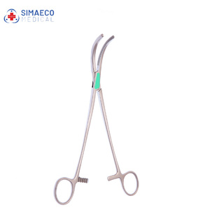Pinces à hystérectomie SIMAECO 230 mm, instrument chirurgical manuel certifié CE Classe I, instruments chirurgicaux de base, modèle SM-101 - Product Image 1