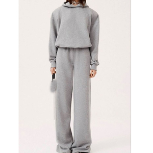 Vêtements Streetwear, Survêtement de maternité à capuche uni, Tenue de sport, Impression de logo personnalisé, Survêtement coupe classique - Product Image 2