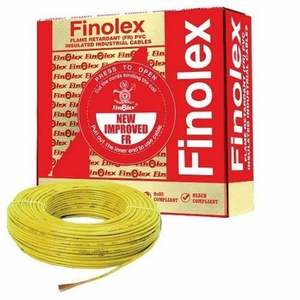 Finolex Gold PVC 90 m Cable ignífugo amarillo 1 Sqmm Multihebra para fuentes de alimentación industriales - Product Image 1