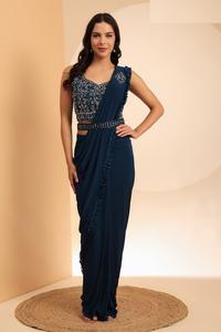 Hermoso Listo para usar exquisito bordado a mano con Sari de espejo para la venta en línea - Product Image 2