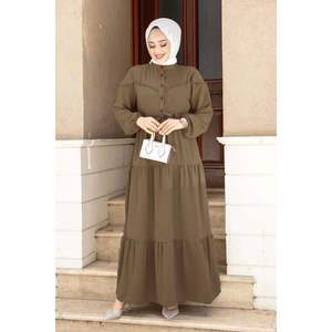 Vestido con cinturón túnel marrón - Product Image 3