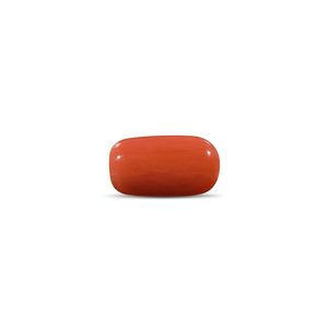 พลอยแดงคอรัลสังเคราะห์คุณภาพสูง 8.6 กะรัต ขัดเงา ขนาด 8 มม. พลอยสีขาว - Product Image 1