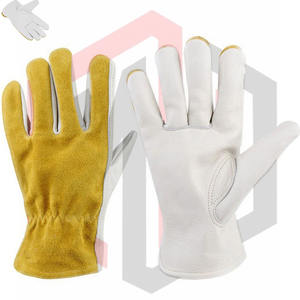 Guantes DE SEGURIDAD antideslizantes de alta calidad, guantes de conducción de cuero de grano de vaca, parte trasera de cuero dividido para trabajos de soldadura Industrial - Product Image 6