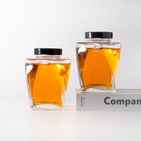 350ml 367ml transparan kreatif tutup sekrup stoples kaca putar mewah untuk Madu Jam kacang mentega gula penyimpanan 500ml Diffuser