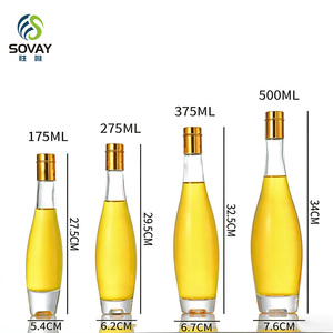 Bottiglie di Vetro a Forma di Birillo all'Ingrosso <span class=keywords><strong>da</strong></span> 175ml, 275ml, 375ml, 500ml, Adatte per Vodka, <span class=keywords><strong>Whisky</strong></span>, Gin, Rum, Vino e Brandy. - Product Image 4