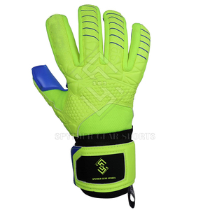 Gants de gardien de but hybrides de marque privée, cuir de haute qualité, protection antidérapante des doigts, prix bas - Product Image 2