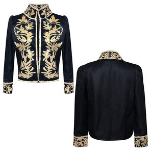 Veste d'hiver de style personnalisé Broderie unique Motif solide Embellissements en fil d'or métallique Col montant Conception unique d'uniforme - Product Image 1