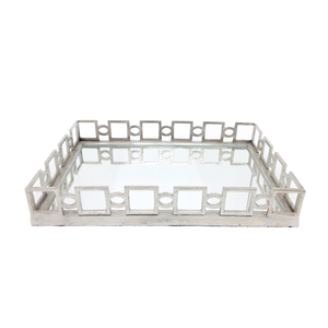 Base en marbre poignées en aluminium forme Rectangle brillant polonais créatif sous émaillé plats et assiettes plateau de service maison de luxe - Product Image 2
