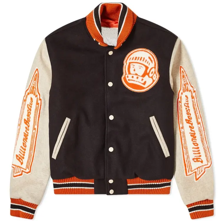 Varsity Letterman for Men Baseball Bomber Jacket Made up of Leather Sleeves and Wool Body Varsity Jacket