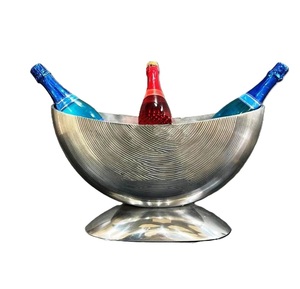 Nouveau refroidisseur de vin en aluminium nickelé Outils de bar en métal de l'Inde Refroidisseur de vin en aluminium Seau à vin en métal refroidisseur - Product Image 3