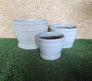 [Leo Nguyen Le] - Pot de fleurs en céramique émaillée blanche pour extérieur, moderne, petite taille, vente en gros - Product Image 1