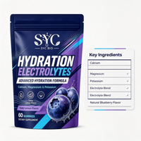 SYC BIO Hydratation Électrolytes, Gommes au Calcium, Magnésium et Potassium, Récupération Post-Entraînement, 60 Unités, OEM ODM Marque Privée
