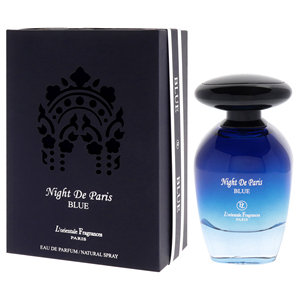LOrientale fragranze Night De Paris Blue Unisex 3.3 oz EDP Spray floreale e fruttato profumo per il corpo con profumi di limone e rosa - Product Image 2