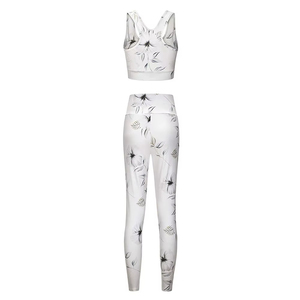 Conjunto de Leggings de Yoga para Mujer de Cintura Alta Elástica, 2 Piezas, Leggings con Patrón Sólido, Estilo Deportivo con Sujetador Deportivo para Adultos - Product Image 6